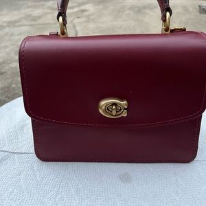Coach   Parker Top Handle {Color Burgundy)Crossbody Bag Smoke Free  Environment
